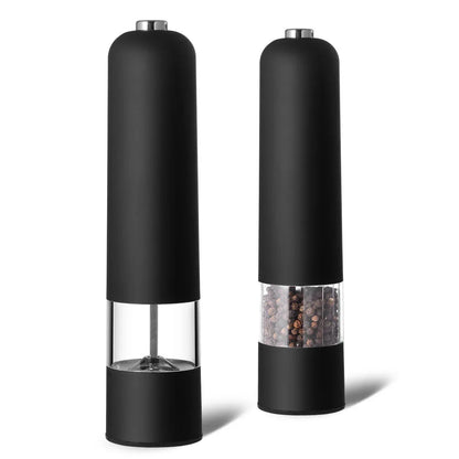Black Elegant Electric Salt and Pepper Grinder - Modern and Compact for Effortless Seasoning - Mekamart Australia