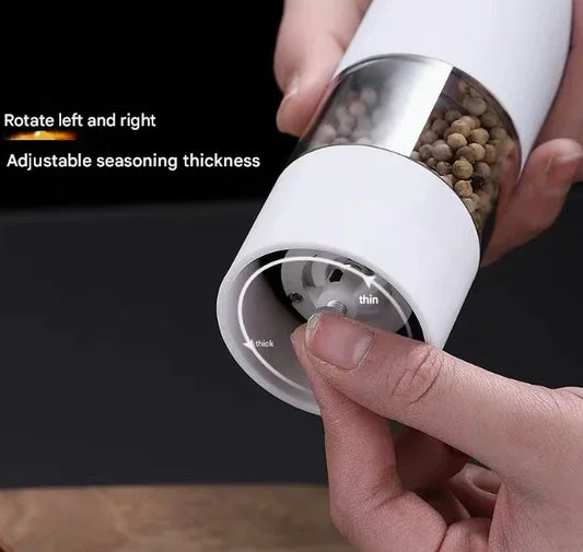 Black Elegant Electric Salt and Pepper Grinder - Modern and Compact for Effortless Seasoning - Mekamart Australia
