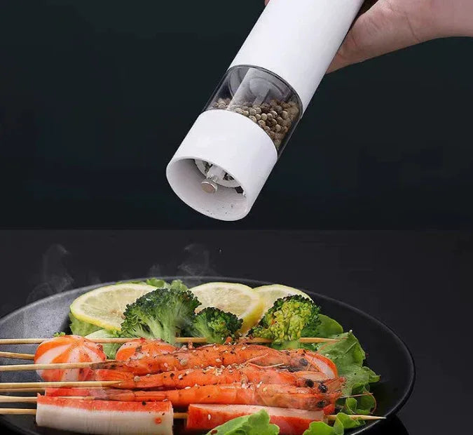 Black Elegant Electric Salt and Pepper Grinder - Modern and Compact for Effortless Seasoning - Mekamart Australia