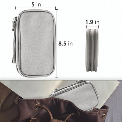 Grey Portable Digital Organizer Bag - Multifunctional Storage for Power Banks, Cables, and Accessories(Photography Props Not Included) - Mekamart Australia