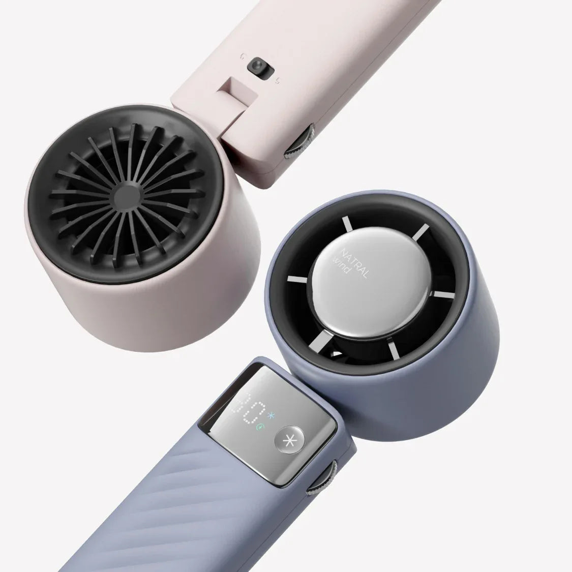Pink Portable Turbo Handheld USB Rechargeable Fan with Digital Speed Display - High-Speed Cooling Fan for Outdoor Use - Mekamart Australia