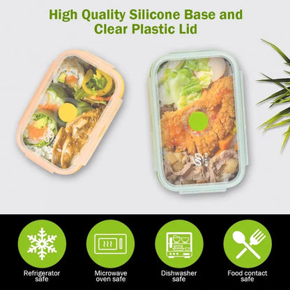 3-piece Set (Red + Yellow +Green) Collapsible Silicone Food Storage Containers Set - 350ML, 500ML, 800ML | BPA-Free, Microwave, Dishwasher & Freezer Safe | Foldable & Portable Bento Boxes for Travel & Outdoor - Mekamart Australia