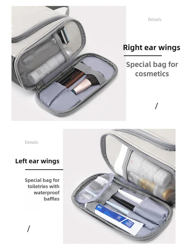 Blue Large Capacity Travel Toiletry Bag with Dry-Wet Separation - Hanging Organizer for Cosmetics and Personal Care - Mekamart Australia