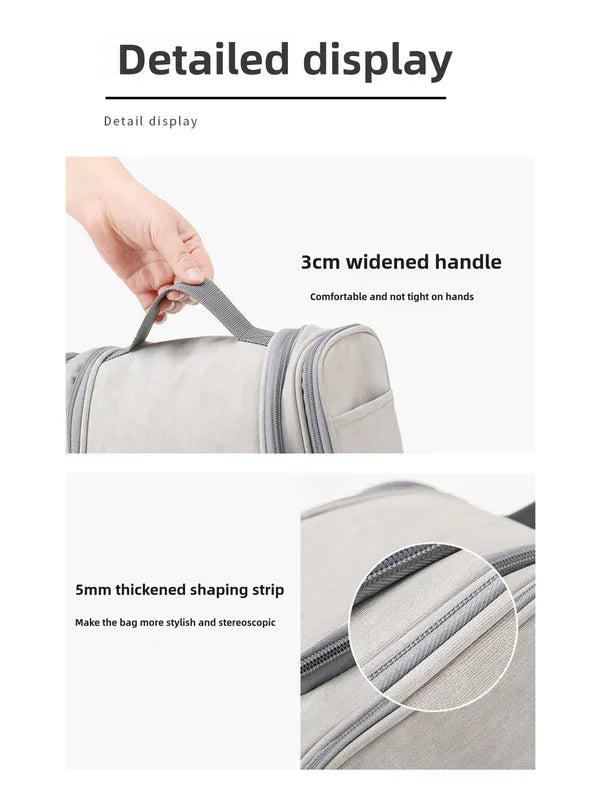 Blue Large Capacity Travel Toiletry Bag with Dry-Wet Separation - Hanging Organizer for Cosmetics and Personal Care - Mekamart Australia