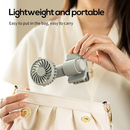 White Portable Multifunctional Clip Fan DQ261 - 1000mAh Battery, 3-Speed, Quiet Cooling for Summer - Mekamart Australia