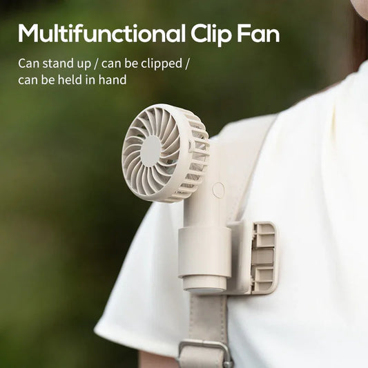 Apricot Portable Multifunctional Clip Fan DQ261 - 1000mAh Battery, 3-Speed, Quiet Cooling for Summer - Mekamart Australia