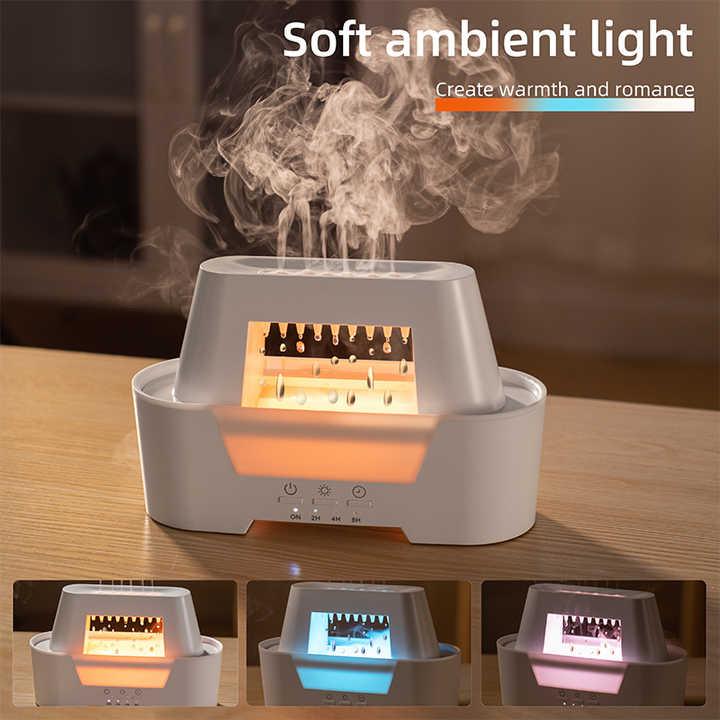 White 300ml Ultrasonic Aroma Diffuser with Cracked Light Design - Cool Mist Humidifier for Home and Office - Mekamart Australia