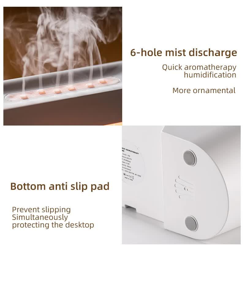 White 300ml Ultrasonic Aroma Diffuser with Cracked Light Design - Cool Mist Humidifier for Home and Office - Mekamart Australia