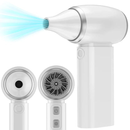 White Portable Turbo Handheld Blower Fan - 130000RPM High-Speed Mini Fan with 5000mAh Battery - Mekamart Australia