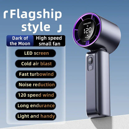 Purple Portable Handheld Fan with 120-Speed Display - USB Rechargeable Mini Cooling Fan for Outdoor Use - Mekamart Australia