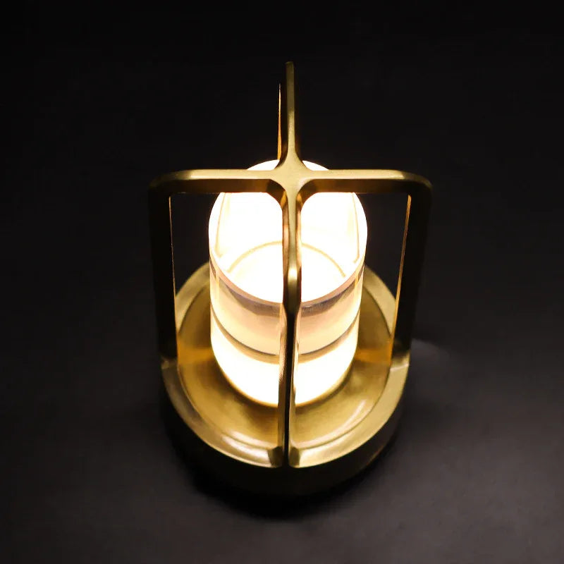 Silver Rechargeable Table Lamp - Touch Dimming 3-Color LED Light for Bedroom and Office - Mekamart Australia
