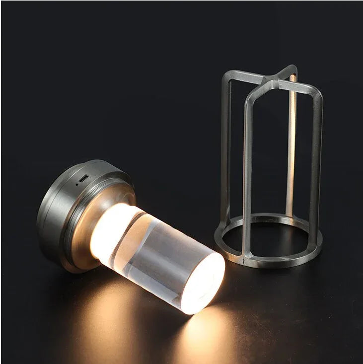 Black Rechargeable Table Lamp - Touch Dimming 3-Color LED Light for Bedroom and Office - Mekamart Australia
