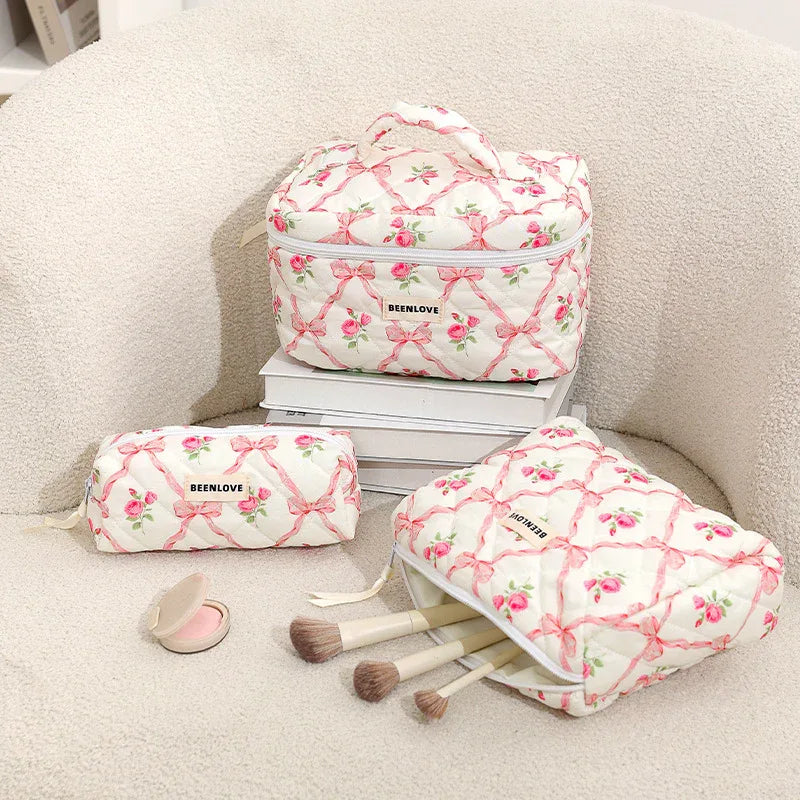 Pink Elegant 3-Piece Cosmetic Storage Set - Portable Skincare and Travel Pouch - Mekamart Australia