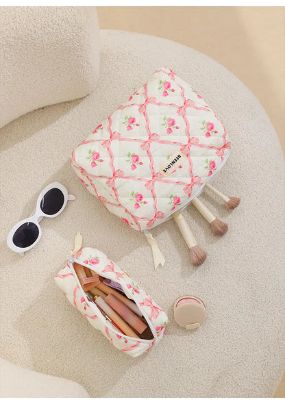 Pink Elegant 3-Piece Cosmetic Storage Set - Portable Skincare and Travel Pouch - Mekamart Australia