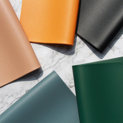 5 PCS Orange Nordic Style Leather Placemat - Anti-Slip, Heat-Resistant Table Mat 30cm x 45cm - Mekamart Australia
