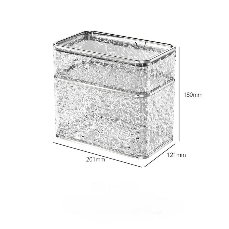 2PCS Stylish Double-Layer Transparent Wave-Textured Tissue Box Holder - Stylish Bathroom Storage - Mekamart Australia