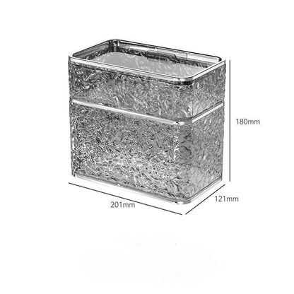 2PCS Stylish Double-Layer Transparent Grey Wave-Textured Tissue Box Holder - Stylish Bathroom Storage - Mekamart Australia