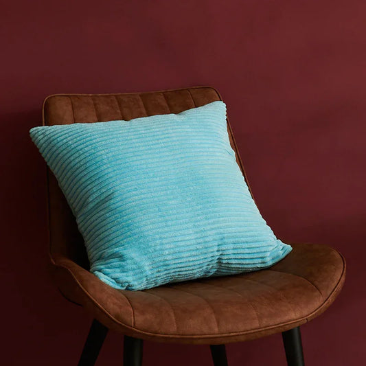 Sky Blue Set of 4 Corduroy Pillow Covers - Solid Color Minimalist Throw Cushion Covers - 45x45cm (Pillow Inserts are NOT Included) - Mekamart Australia