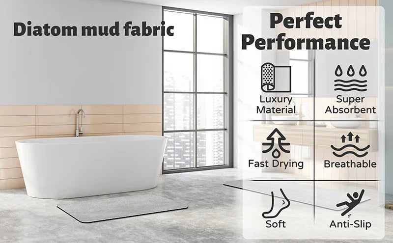 2 pcs Oval dark Beige Quick-Dry Absorbent Non-Slip Bath Rug for Bathroom, Kitchen & Entryway 40x60cm - Mekamart Australia