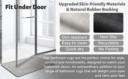 2 pcs Oval dark Beige Quick-Dry Absorbent Non-Slip Bath Rug for Bathroom, Kitchen & Entryway 40x60cm - Mekamart Australia