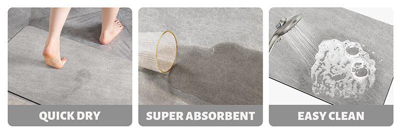 2 pcs Oval dark Beige Quick-Dry Absorbent Non-Slip Bath Rug for Bathroom, Kitchen & Entryway 40x60cm - Mekamart Australia