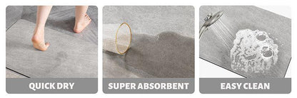 2 pcs Oval dark Beige Quick-Dry Absorbent Non-Slip Bath Rug for Bathroom, Kitchen & Entryway 40x60cm - Mekamart Australia