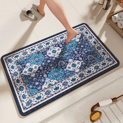 Non-Slip Diatomaceous Earth Bath Mat - Quick-Dry, Durable Toilet Rug 50x80cm - Mekamart Australia