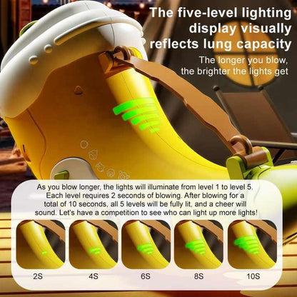 Yellow Interactive Animal Sound Whistle Horn for Kids – Lung Capacity Training and 30+ Sound Effects Toy - Mekamart Australia
