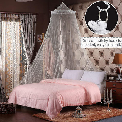 Pink Hanging Princess Bed Canopy Mosquito Net - Dome Bedding for Dorm Rooms & Bedrooms (Fits ≤1.5m Beds) - Mekamart Australia
