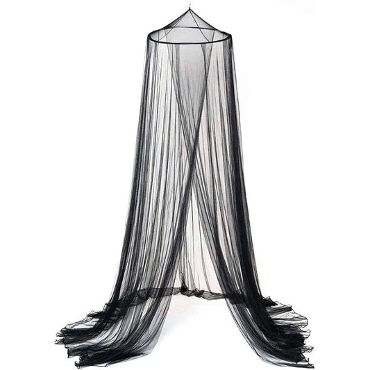 Black Hanging Princess Bed Canopy Mosquito Net - Dome Bedding for Dorm Rooms & Bedrooms (Fits 1.5m-1.8m Beds) - Mekamart Australia