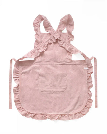 Pink Ruffled Kitchen Apron with Floral Lace - Comfortable Baking & Crafting Apron - Mekamart Australia