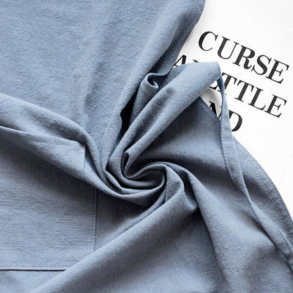 Black Cotton Linen H-Back Apron - Solid Color Kitchen Cooking Apron with Pocket - Mekamart Australia