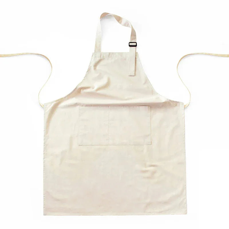 Off White Waterproof & Oil-Proof Apron - Adjustable Kitchen Apron with Pockets - Mekamart Australia
