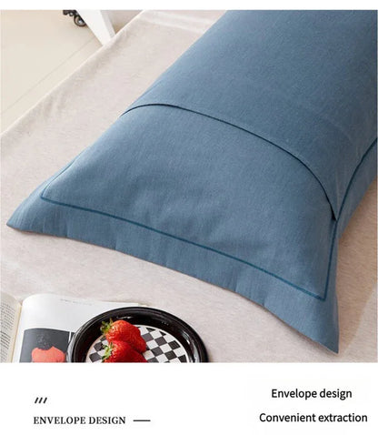 Dark Purple Pure Cotton Flannel Pillowcase Set - Soft, Thickened, Solid Color (Pair, 48x74cm) - Mekamart Australia