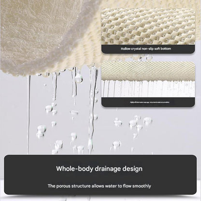 Yellow Leaves Pattern PVC Non-Slip Bath Mat 45x75cm - Shower Drain Hole Design, Soft & Quick-Dry Bathroom Rug - Mekamart Australia