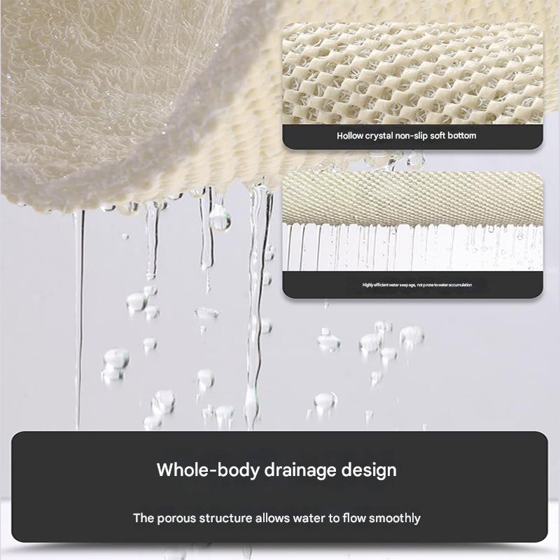 Colorful Scale Pattern PVC Non-Slip Bath Mat 50x80cm - Shower Drain Hole Design, Soft & Quick-Dry Bathroom Rug - Mekamart Australia