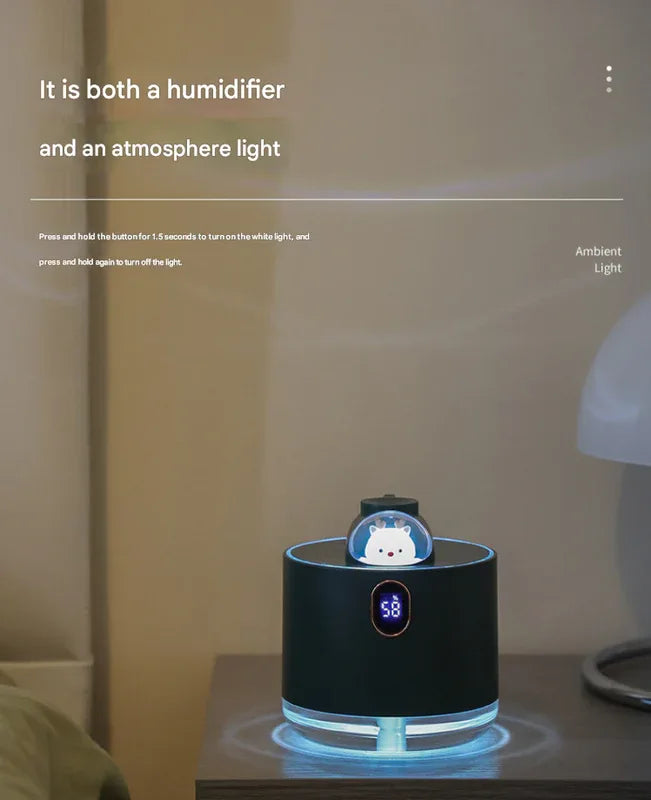 White Astronaut Humidifier with LED Night Light - Whisper Quiet for Bedroom - Mekamart Australia