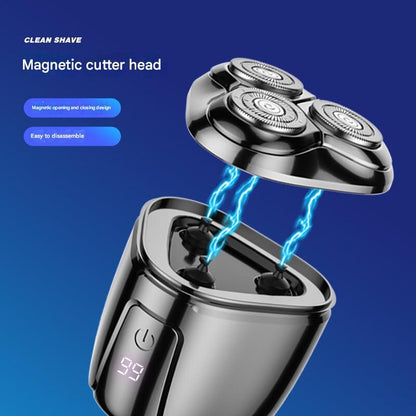 Orange Mini Electric Shaver for Men - Portable & Rechargeable Razor for Travel