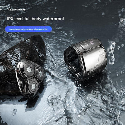 Orange Mini Electric Shaver for Men - Portable & Rechargeable Razor for Travel