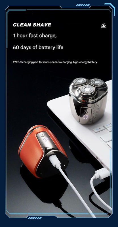 Green Mini Electric Shaver for Men - Portable & Rechargeable Razor for Travel