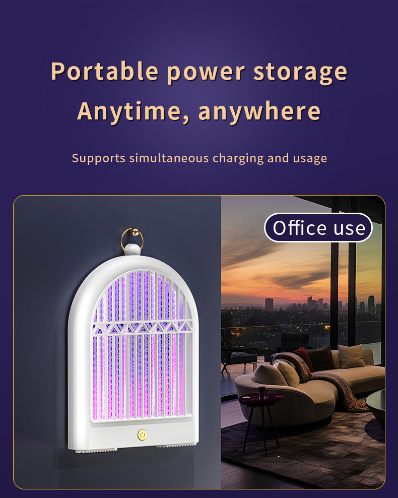 White (Chargeing version) USB Mosquito Killer Lamp - Electric Bug Zapper, Wall-Mounted/Standing, Silent