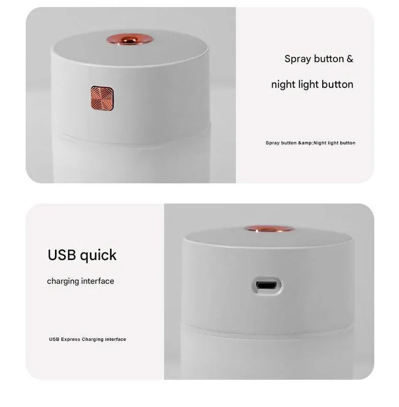 Gray 300ml USB Air Humidifier - Quiet Mini Humidifier for Bedroom, Office, Car - Mekamart Australia