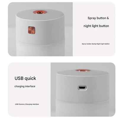 Gray 300ml USB Air Humidifier - Quiet Mini Humidifier for Bedroom, Office, Car - Mekamart Australia