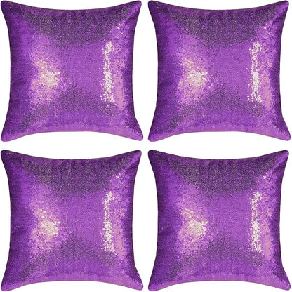 Shiny Sequin Pillowcase - Single-sided gorgeous pillowcase (Purple pair: 45x45cm) - Mekamart Australia