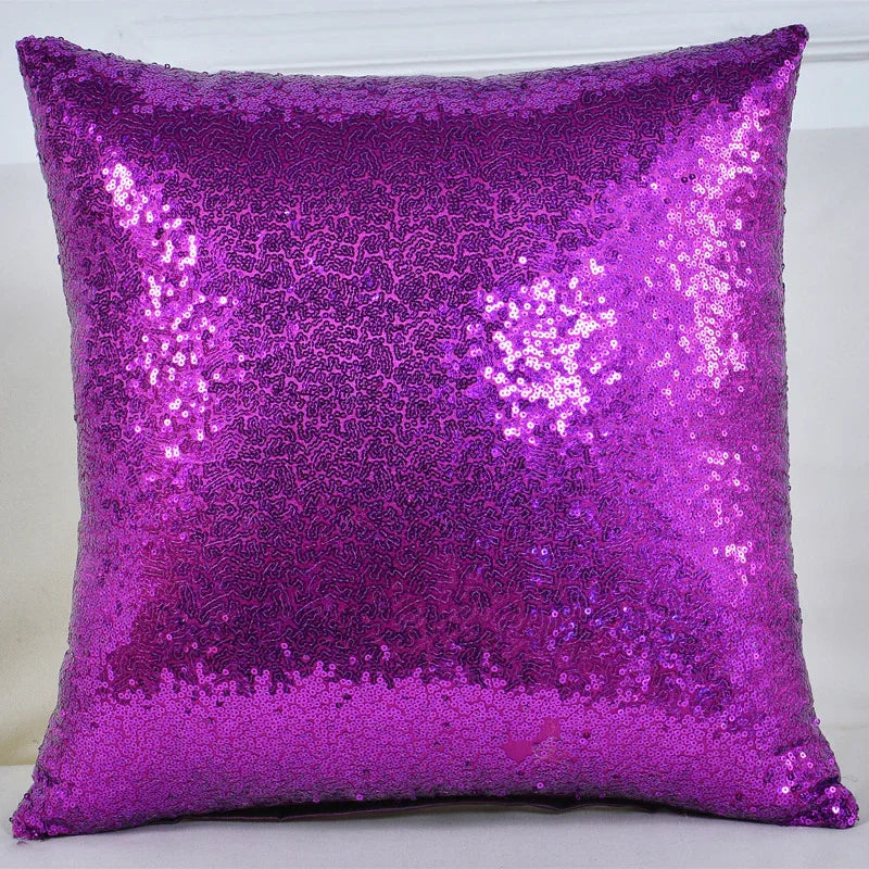 Shiny Sequin Pillowcase - Single-sided gorgeous pillowcase (Purple pair: 40x40cm) - Mekamart Australia