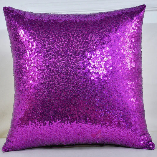 Shiny Sequin Pillowcase - Single-sided gorgeous pillowcase (Purple pair: 40x40cm) - Mekamart Australia
