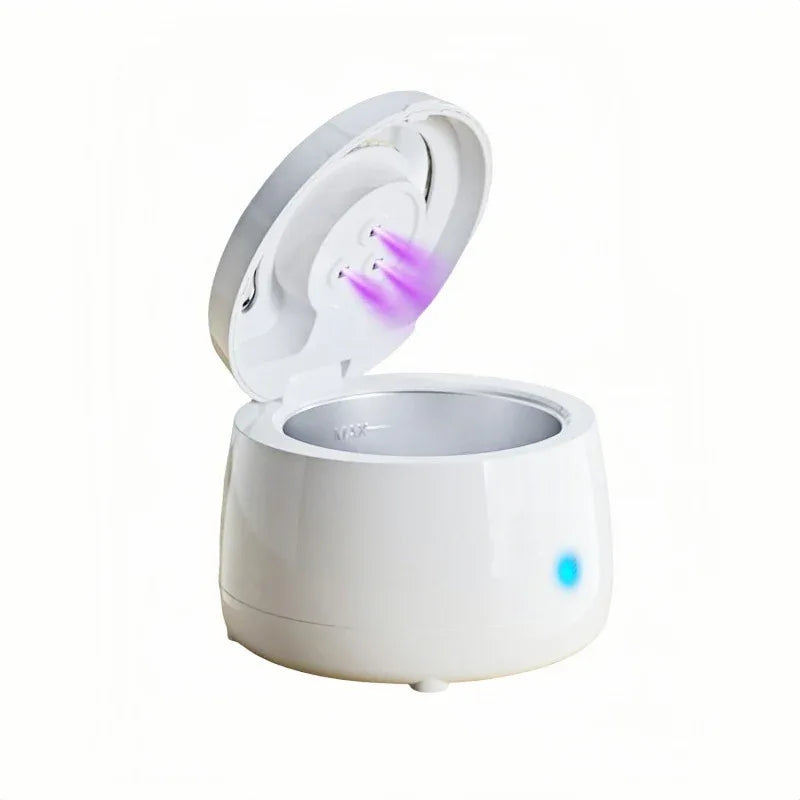 White Ultrasonic Cleaner with UV Light for Dentures, Aligners & Jewelry - Mekamart Australia