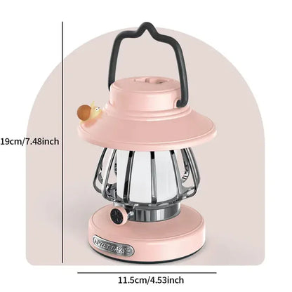 Purple Retro Snail Night Light - Portable Rechargeable Camping Lantern with Hook, 3-Color Dimming - Mekamart Australia