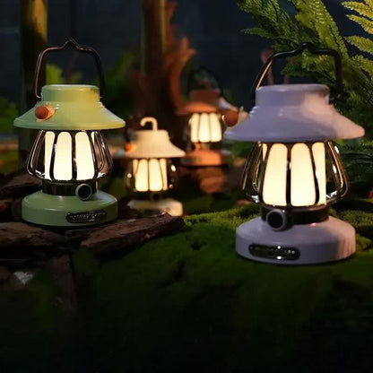 Purple Retro Snail Night Light - Portable Rechargeable Camping Lantern with Hook, 3-Color Dimming - Mekamart Australia