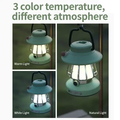 Purple Retro Snail Night Light - Portable Rechargeable Camping Lantern with Hook, 3-Color Dimming - Mekamart Australia